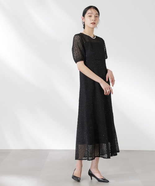 kaene(カエン)の「kaene/スパンコールレースドレス(ドレス・レディース・ブラック/サックスブルー・S/XS)」の10枚目の写真
