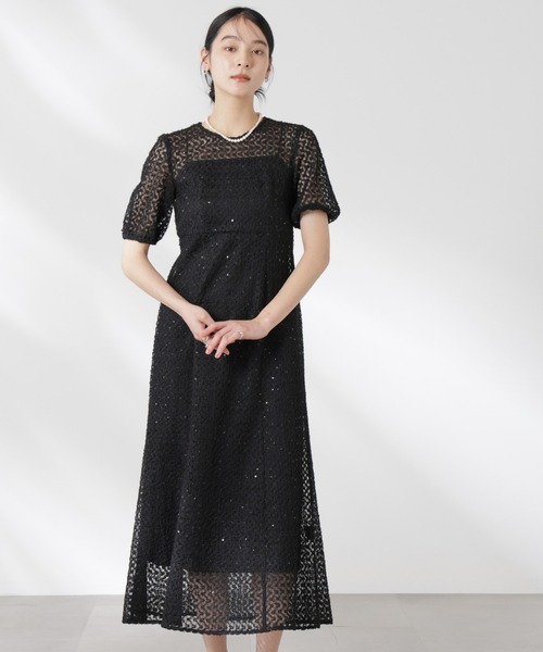 kaene(カエン)の「kaene/スパンコールレースドレス(ドレス・レディース・ブラック/サックスブルー・S/XS)」の11枚目の写真