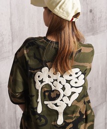 1111clothing（ワンフォークロージング）の「ドリップハート サガラ刺繍 リンガーTシャツ / Drip Heart Sagara Embroidery Ringer T-Shirt（Tシャツ/カットソー・メンズ）」