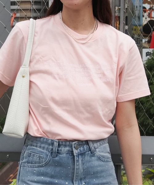 &soiree(アンドソワレ)の「【&soiree】フロント刺繍2353Tシャツ(Tシャツ/カットソー・レディース・ホワイト/ピンク/ネイビー/スミクロ/ベージュ・FREE)」の22枚目の写真