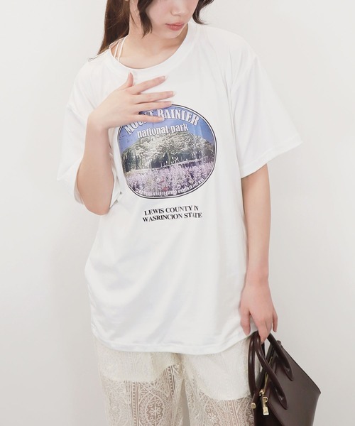 Reurie'（レウリィ）の「【ZOZO限定】ラウンドグラフィックT／round graphic T 半袖 クルーネック オーバーサイズ プリントT グラフィック カジュアル ベーシック（Tシャツ/カットソー・レディース・ホワイト/ブラック/グレー・FREE）」の19枚目の写真