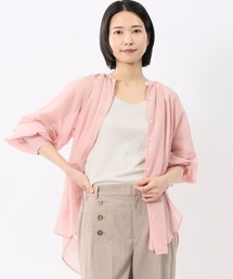 m.f.editorial | 【吸汗速乾 軽量】m.f.エディトリアルレディース ラグランギャザー シアー長袖シャツ(シャツ/ブラウス)