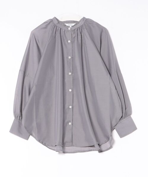 m.f.editorial（エムエフエディトリアル）の「【吸汗速乾 軽量】m.f.エディトリアルレディース ラグランギャザー シアー長袖シャツ（シャツ/ブラウス・レディース・ブラック/ピンク系その他/グレー系その他2・MEDIUM/LARGE）」の18枚目の写真