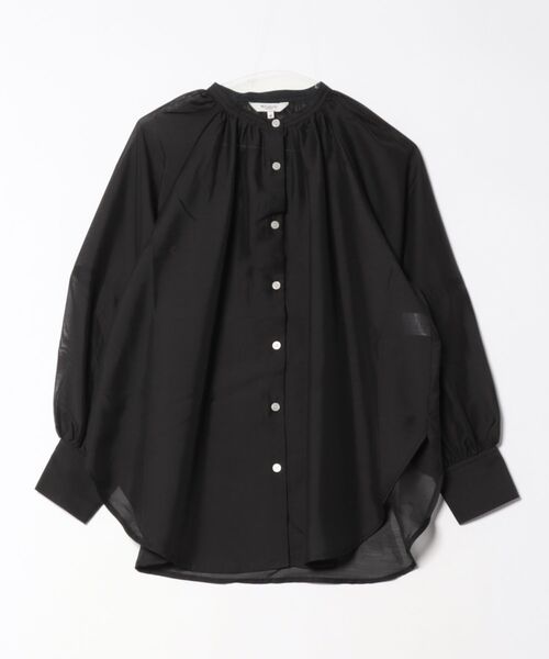 m.f.editorial（エムエフエディトリアル）の「【吸汗速乾 軽量】m.f.エディトリアルレディース ラグランギャザー シアー長袖シャツ（シャツ/ブラウス・レディース・ブラック/ピンク系その他/グレー系その他2・MEDIUM/LARGE）」の8枚目の写真