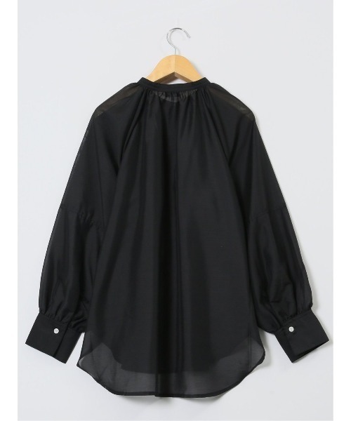 m.f.editorial（エムエフエディトリアル）の「【吸汗速乾 軽量】m.f.エディトリアルレディース ラグランギャザー シアー長袖シャツ（シャツ/ブラウス・レディース・ブラック/ピンク系その他/グレー系その他2・MEDIUM/LARGE）」の9枚目の写真