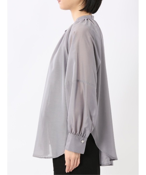 m.f.editorial（エムエフエディトリアル）の「【吸汗速乾 軽量】m.f.エディトリアルレディース ラグランギャザー シアー長袖シャツ（シャツ/ブラウス・レディース・ブラック/ピンク系その他/グレー系その他2・MEDIUM/LARGE）」の22枚目の写真