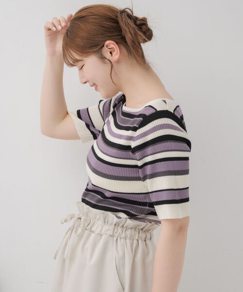 セール】ボーダー2way半袖NT（ニット/セーター）｜RETRO GIRL