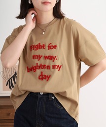 BRODIAEA 歯ブラシ加工ロゴ半袖Tシャツ