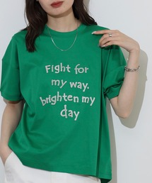 BRODIAEA 歯ブラシ加工ロゴ半袖Tシャツ