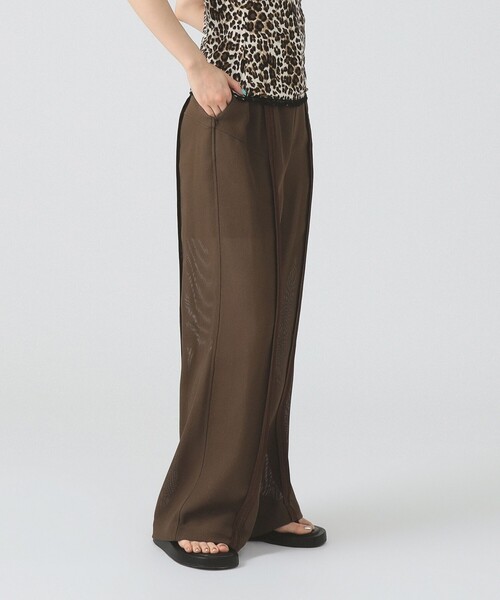 Ray BEAMS（レイビームス）の「メッシュ シアー ライン パンツ（その他パンツ・レディース・ダークブラウン/ブラック・0/1）」の9枚目の写真