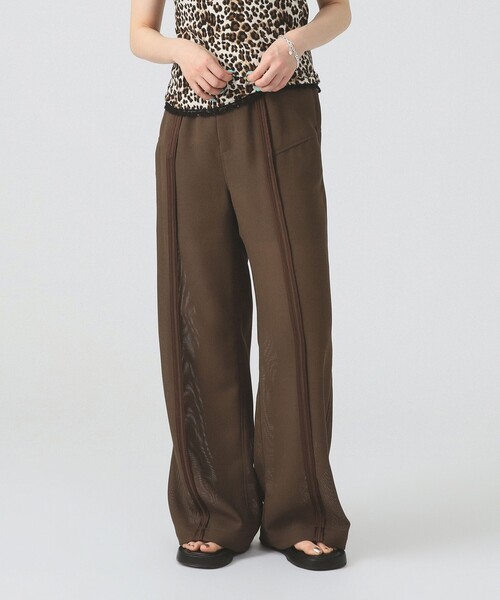 Ray BEAMS（レイビームス）の「メッシュ シアー ライン パンツ（その他パンツ・レディース・ダークブラウン/ブラック・0/1）」の10枚目の写真