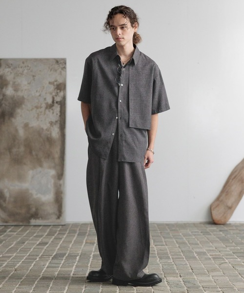 HARE(ハレ)の「【SET UP対応】メランジLUXSシャツ(HARE)(シャツ/ブラウス・メンズ・ブラウン/ブラック/ブルー・FREE)」の20枚目の写真