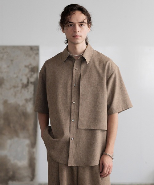 【HARE】メランジツイードシャツニット HARE（ハレ）の「メランジツイードシャツニット(HARE)（ニット