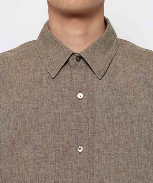 HARE(ハレ)の「【SET UP対応】メランジLUXSシャツ(HARE)(シャツ/ブラウス・メンズ・ブラウン/ブラック/ブルー・FREE)」の4枚目の写真