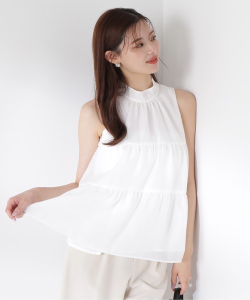 PROPORTION BODY DRESSING（プロポーションボディドレッシング）の「ティアードボウタイブラウス / 1215210609（シャツ/ブラウス・レディース・ホワイト/ピンク/ブラック・FREE）」の10枚目の写真