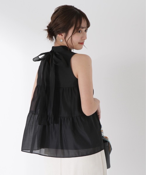 PROPORTION BODY DRESSING（プロポーションボディドレッシング）の「ティアードボウタイブラウス / 1215210609（シャツ/ブラウス・レディース・ホワイト/ピンク/ブラック・FREE）」の6枚目の写真