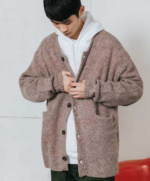 ROOPTOKYO（ループトウキョウ）の「ウール混5G鹿の子編みカラーネップクルーネックカーディガン（カーディガン/ボレロ・メンズ・ベージュ・L）」の7枚目の写真