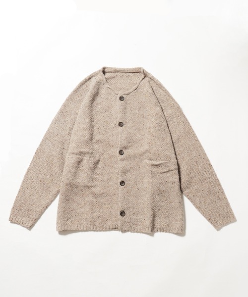 ROOPTOKYO（ループトウキョウ）の「ウール混5G鹿の子編みカラーネップクルーネックカーディガン（カーディガン/ボレロ・メンズ・ベージュ・L）」の5枚目の写真