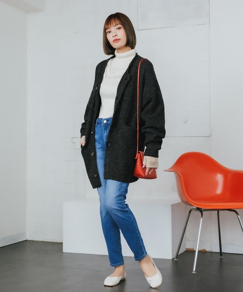 ROOPTOKYO（ループトウキョウ）の「ウール混5G鹿の子編みカラーネップクルーネックカーディガン（カーディガン/ボレロ・メンズ・ベージュ・L）」の3枚目の写真