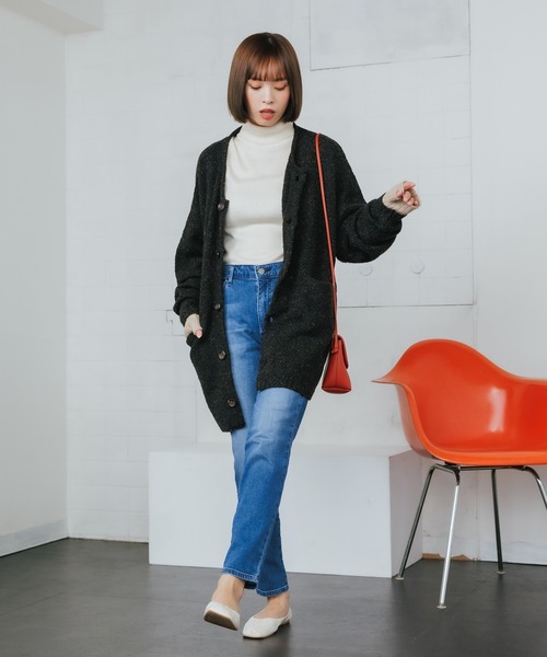 ROOPTOKYO（ループトウキョウ）の「ウール混5G鹿の子編みカラーネップクルーネックカーディガン（カーディガン/ボレロ・メンズ・ベージュ・L）」の4枚目の写真