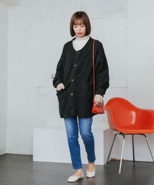 ROOPTOKYO（ループトウキョウ）の「ウール混5G鹿の子編みカラーネップクルーネックカーディガン（カーディガン/ボレロ・メンズ・ベージュ・L）」の2枚目の写真