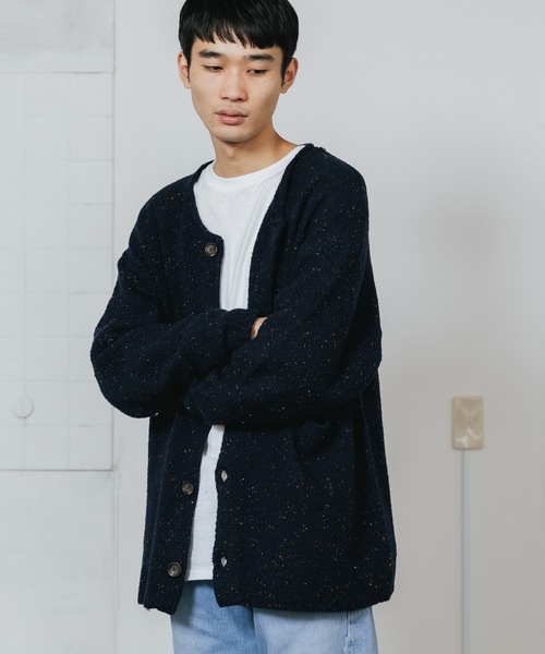 ROOPTOKYO（ループトウキョウ）の「ウール混5G鹿の子編みカラーネップクルーネックカーディガン（カーディガン/ボレロ・メンズ・ベージュ・L）」の11枚目の写真