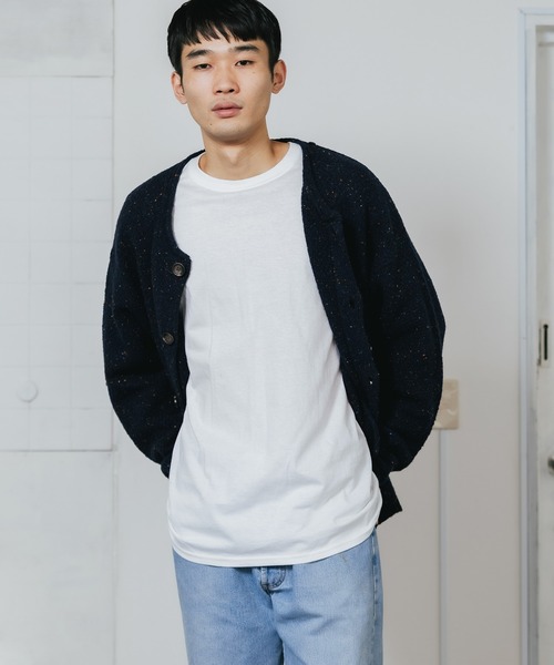 ROOPTOKYO（ループトウキョウ）の「ウール混5G鹿の子編みカラーネップクルーネックカーディガン（カーディガン/ボレロ・メンズ・ベージュ・L）」の12枚目の写真