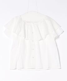 WEB限定楊柳フリルカラーブラウス