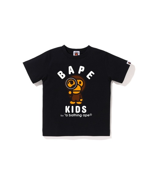 A BATHING APE(アベイシングエイプ)の「BABY MILO MAGNIFYING GLASS TEE(Tシャツ/カットソー・キッズ・ブラック・130/110/120)」の1枚目の写真