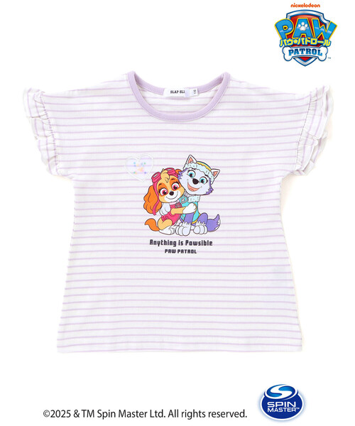 SLAP SLIP(スラップスリップ)の「【パウ・パトロール×SLAPSLIP】袖フリルキャラクタープリントキラキラTシャツ(90~130cm)(Tシャツ/カットソー・キッズ・ピンク/イエロー/パープル系その他・100cm/110cm/130cm/90cm/120cm)」の2枚目の写真