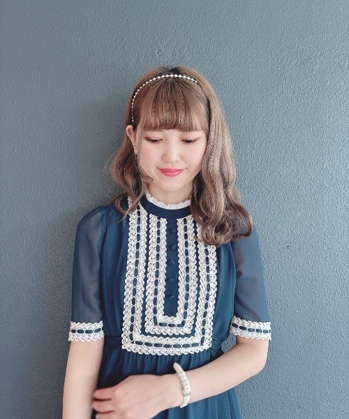 セール】はしごリボン使いジョーゼットロングワンピース【1枚で