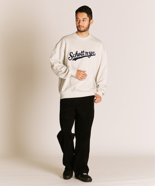 Schott(ショット)の「Schott/ショット/SCRIPT CREW SWEAT/スクリプト クルースウェット(スウェット・メンズ・チャコールグレー/ネイビー/オートミール・M/L/XL/2XL)」の9枚目の写真