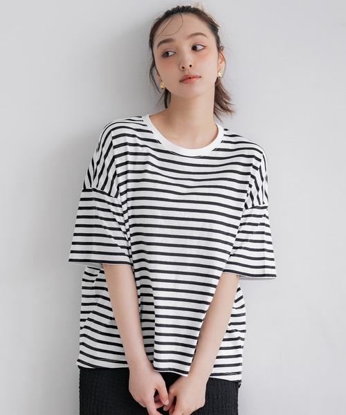 coca(coca)(コカ)の「OE天竺ラウンドヘムTシャツ(Tシャツ/カットソー・レディース・A/ホワイト/ライトブルー/ブラック/グレー/B・S/XL/L/M)」の5枚目の写真