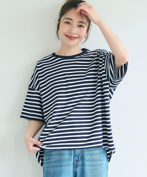 coca(coca)(コカ)の「OE天竺ラウンドヘムTシャツ(Tシャツ/カットソー・レディース・A/ホワイト/ライトブルー/ブラック/グレー/B・S/XL/L/M)」の6枚目の写真