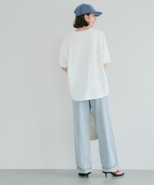 coca(coca)(コカ)の「OE天竺ラウンドヘムTシャツ(Tシャツ/カットソー・レディース・A/ホワイト/ライトブルー/ブラック/グレー/B・S/XL/L/M)」の11枚目の写真