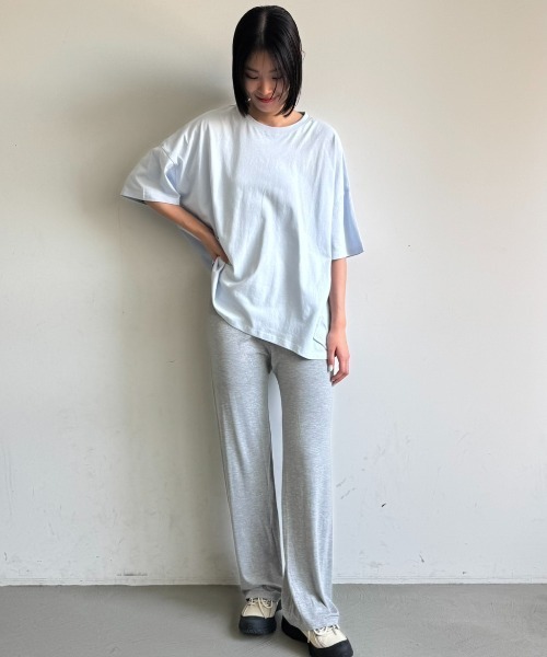 coca(coca)(コカ)の「OE天竺ラウンドヘムTシャツ(Tシャツ/カットソー・レディース・A/ホワイト/ライトブルー/ブラック/グレー/B・S/XL/L/M)」の8枚目の写真