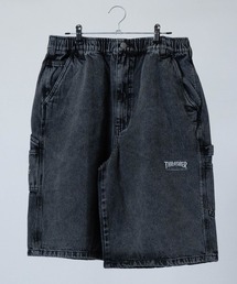 THRASHER（スラッシャー）の「【3】〔THRASHER/スラッシャー〕デニム ペインターワイドハーフパンツ ダメージハーフパンツ（デニムパンツ）」
