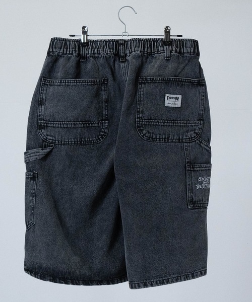 THRASHER（スラッシャー）の「【3】〔THRASHER/スラッシャー〕デニム ペインターワイドハーフパンツ ダメージハーフパンツ（デニムパンツ・メンズ・ブルー系1/ブラック系1/ブラック系3/ブルー系3/ブラック系2/ブルー系2・MEDIUM/LARGE/X-LARGE）」の7枚目の写真