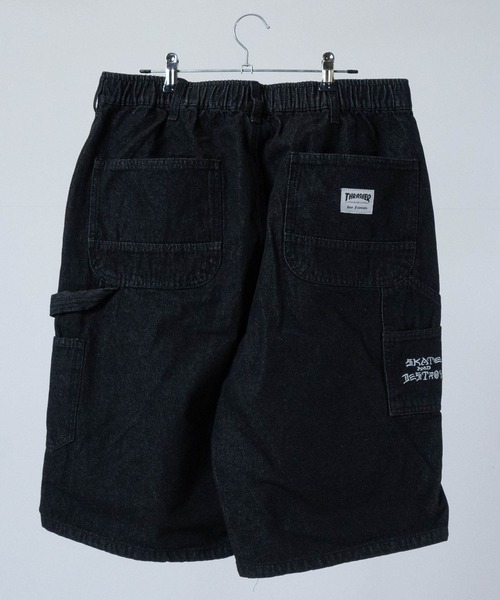 THRASHER（スラッシャー）の「【3】〔THRASHER/スラッシャー〕デニム ペインターワイドハーフパンツ ダメージハーフパンツ（デニムパンツ・メンズ・ブルー系1/ブラック系1/ブラック系3/ブルー系3/ブラック系2/ブルー系2・MEDIUM/LARGE/X-LARGE）」の9枚目の写真