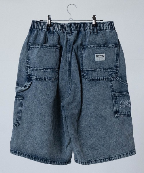 THRASHER（スラッシャー）の「【3】〔THRASHER/スラッシャー〕デニム ペインターワイドハーフパンツ ダメージハーフパンツ（デニムパンツ・メンズ・ブルー系1/ブラック系1/ブラック系3/ブルー系3/ブラック系2/ブルー系2・MEDIUM/LARGE/X-LARGE）」の12枚目の写真