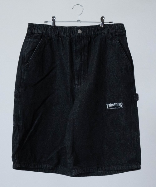 THRASHER（スラッシャー）の「【3】〔THRASHER/スラッシャー〕デニム ペインターワイドハーフパンツ ダメージハーフパンツ（デニムパンツ・メンズ・ブルー系1/ブラック系1/ブラック系3/ブルー系3/ブラック系2/ブルー系2・MEDIUM/LARGE/X-LARGE）」の13枚目の写真