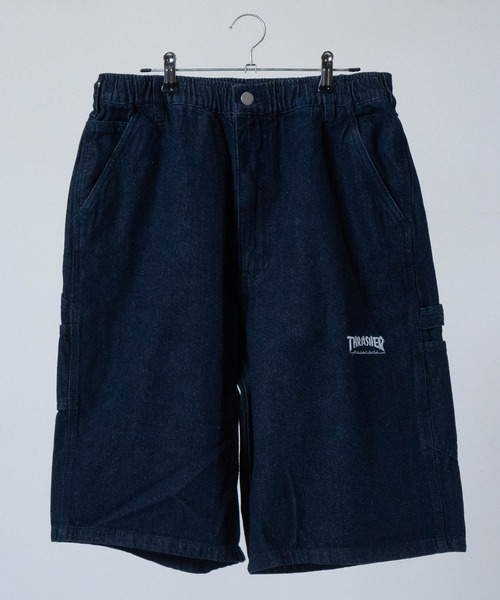 THRASHER（スラッシャー）の「【3】〔THRASHER/スラッシャー〕デニム ペインターワイドハーフパンツ ダメージハーフパンツ（デニムパンツ・メンズ・ブルー系1/ブラック系1/ブラック系3/ブルー系3/ブラック系2/ブルー系2・MEDIUM/LARGE/X-LARGE）」の14枚目の写真