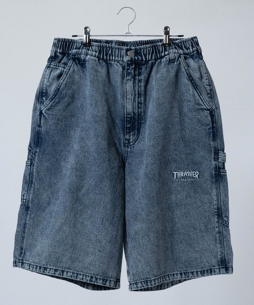 THRASHER（スラッシャー）の「【3】〔THRASHER/スラッシャー〕デニム ペインターワイドハーフパンツ ダメージハーフパンツ（デニムパンツ・メンズ・ブルー系1/ブラック系1/ブラック系3/ブルー系3/ブラック系2/ブルー系2・MEDIUM/LARGE/X-LARGE）」の16枚目の写真