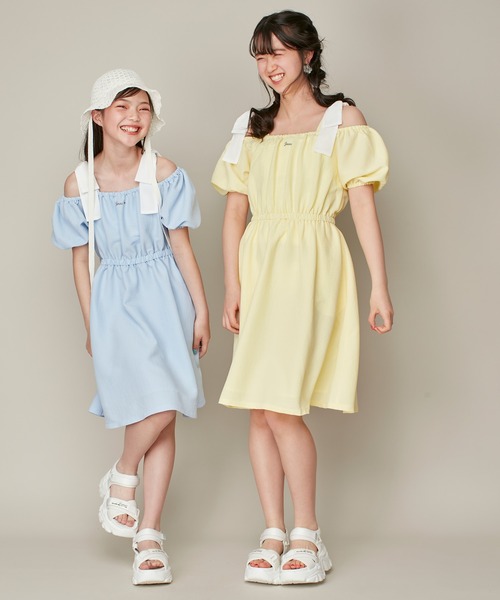 セール】オフショルダーリボンフレアワンピース（ワンピース
