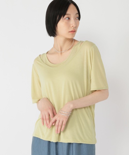 studio CLIP(スタディオクリップ)の「【daily CLIP】レイヤードバルーンTシャツ(Tシャツ/カットソー・レディース・グレー/ホワイト/ライトイエロー・FREE)」の3枚目の写真