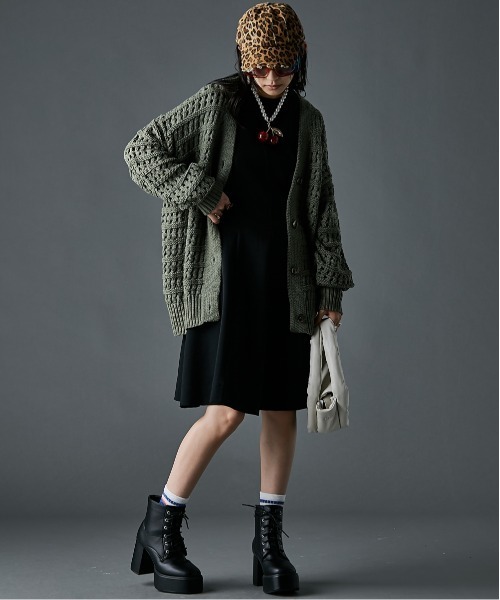 GEVS.(ジェイヴィス)の「ボンディングフィット&フレアミニワンピース<大きいサイズ有>GEVS.(ワンピース・レディース・ブラック/杢グレー・L/LL/M/3L/5L/4L)」の9枚目の写真