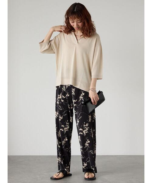 Lugnoncure（ルノンキュール）の「襟付きスキッパーニット（ニット/セーター・レディース・ネイビー/ベージュ/グリーン/オフホワイト/ブラック・F）」の22枚目の写真