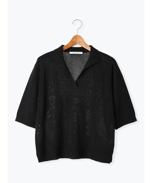 Lugnoncure（ルノンキュール）の「襟付きスキッパーニット（ニット/セーター・レディース・ネイビー/ベージュ/グリーン/オフホワイト/ブラック・F）」の13枚目の写真