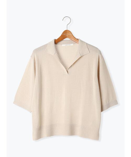 Lugnoncure（ルノンキュール）の「襟付きスキッパーニット（ニット/セーター・レディース・ネイビー/ベージュ/グリーン/オフホワイト/ブラック・F）」の12枚目の写真