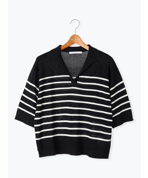 Lugnoncure（ルノンキュール）の「襟付きスキッパーニット（ニット/セーター・レディース・ネイビー/ベージュ/グリーン/オフホワイト/ブラック・F）」の11枚目の写真